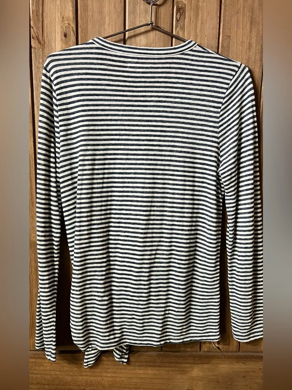 Madewell Navy & cream Striped Long-Sleeve Tie-Front Tee